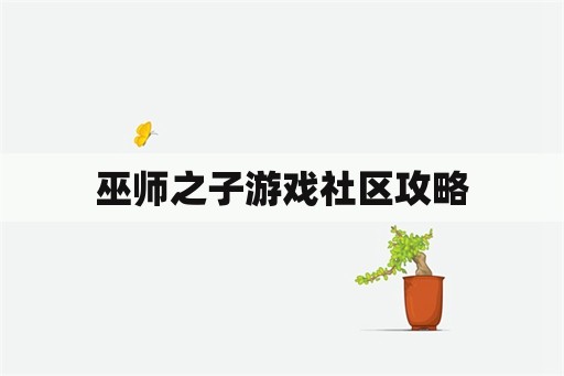 巫师之子游戏社区攻略