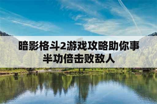 暗影格斗2游戏攻略助你事半功倍击败敌人