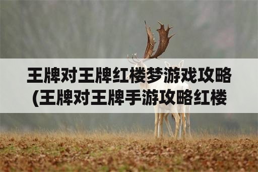 王牌对王牌红楼梦游戏攻略(王牌对王牌手游攻略红楼梦篇)