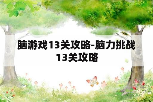 脑游戏13关攻略-脑力挑战13关攻略