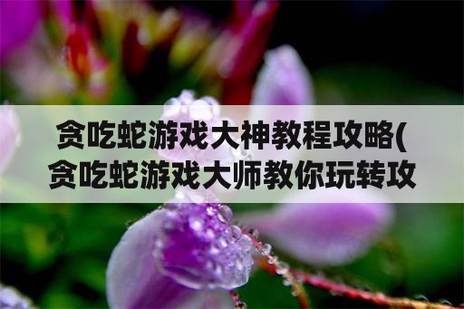 贪吃蛇游戏大神教程攻略(贪吃蛇游戏大师教你玩转攻略)