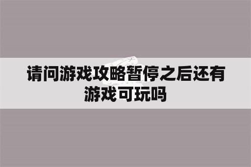 请问游戏攻略暂停之后还有游戏可玩吗