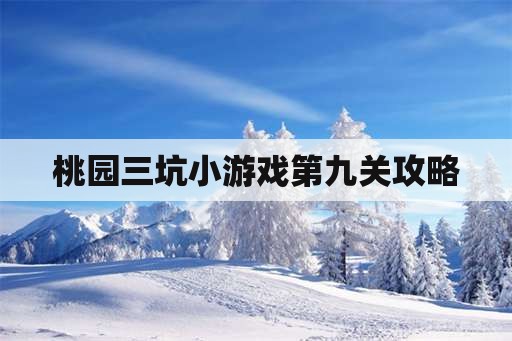桃园三坑小游戏第九关攻略 桃园三坑小游戏第九关攻略