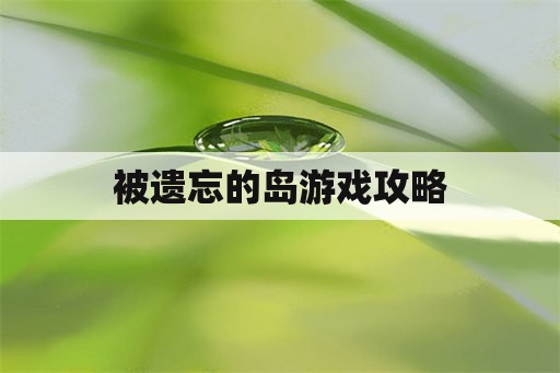 被遗忘的岛游戏攻略