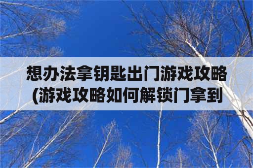 想办法拿钥匙出门游戏攻略(游戏攻略如何解锁门拿到钥匙)