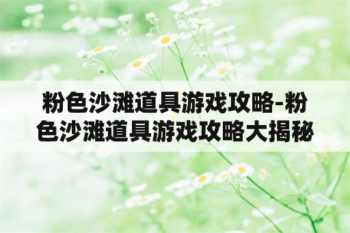 粉色沙滩道具游戏攻略-粉色沙滩道具游戏攻略大揭秘