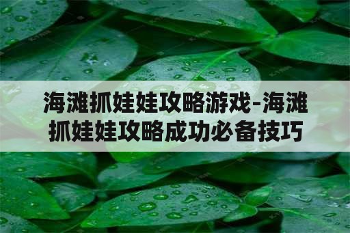 海滩抓娃娃攻略游戏-海滩抓娃娃攻略成功必备技巧