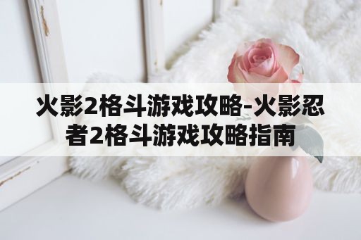 火影2格斗游戏攻略-火影忍者2格斗游戏攻略指南