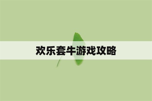 欢乐套牛游戏攻略