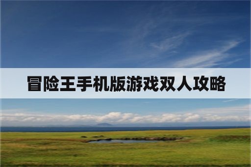 冒险王手机版游戏双人攻略