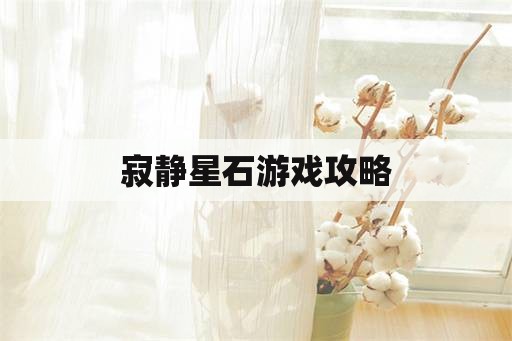 寂静星石游戏攻略