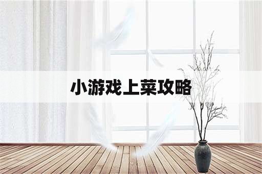 小游戏上菜攻略