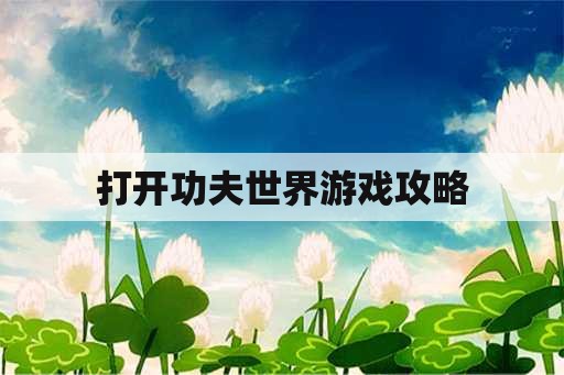 打开功夫世界游戏攻略 打开功夫世界游戏攻略