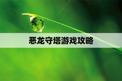 恶龙守塔游戏攻略