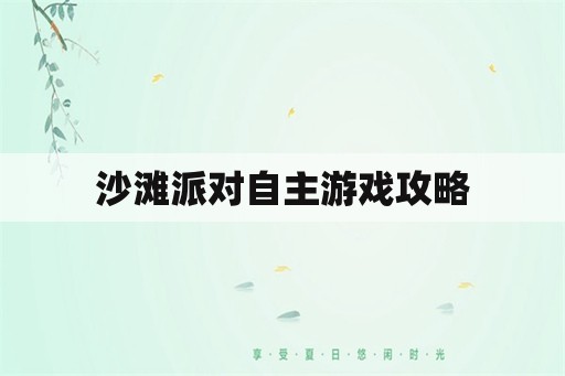 沙滩派对自主游戏攻略