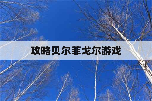 攻略贝尔菲戈尔游戏 攻略贝尔菲戈尔游戏