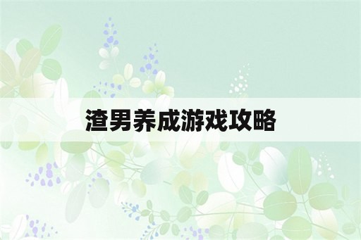 渣男养成游戏攻略