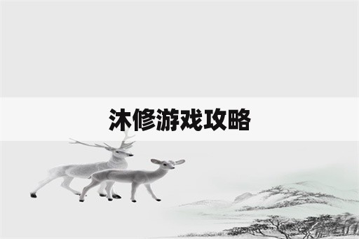 沐修游戏攻略