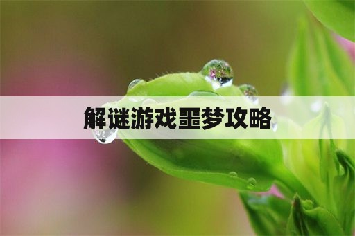 解谜游戏噩梦攻略