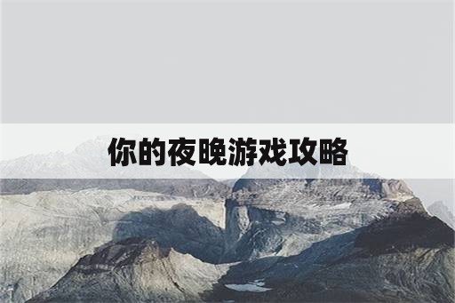 你的夜晚游戏攻略