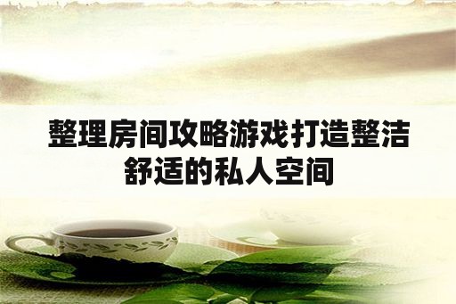 整理房间攻略游戏打造整洁舒适的私人空间