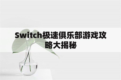 Switch极速俱乐部游戏攻略大揭秘