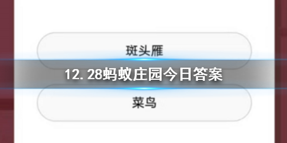 12月28日蚂蚁庄园今日答案哪种鸟类的飞行高度可以逾越珠穆朗玛峰