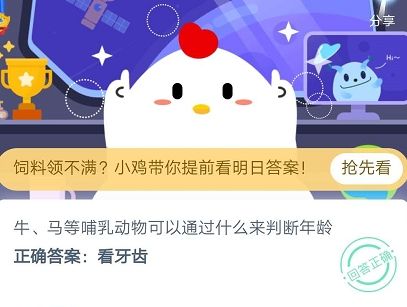 牛马等哺乳动物可以通过什么来判断年龄的