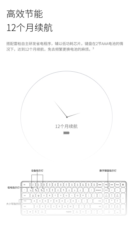 78&99&110键简便设备切换详解雷柏刀锋系列2024版多模无线键盘性能参数