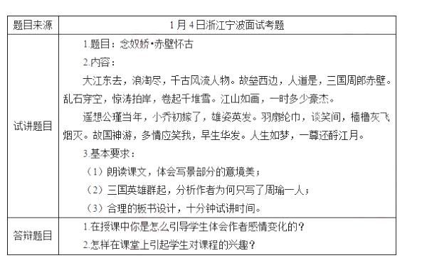 教资面试真题库，教资面试真题小学语文