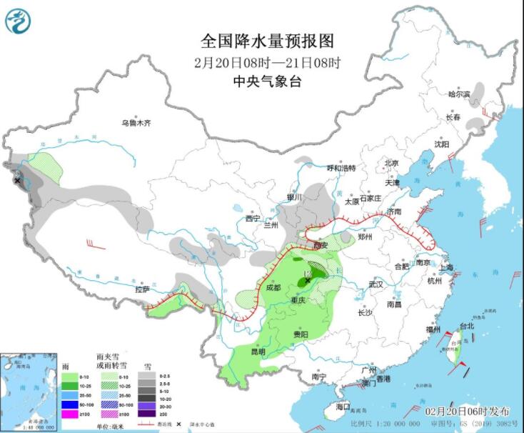 西北青藏高原等有较强降雪 南海台湾海峡等大风显著