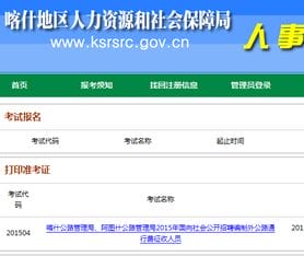 喀什人事考试中心人事考试管理系统入口