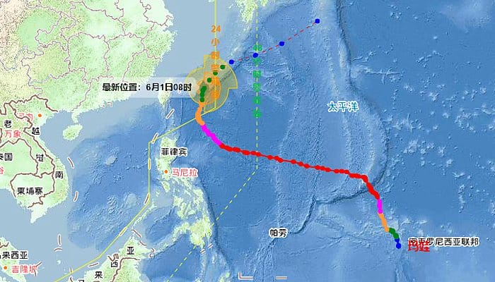 2023年2号台风最新消息 台风“玛娃”将向琉球群岛南部洋面靠近