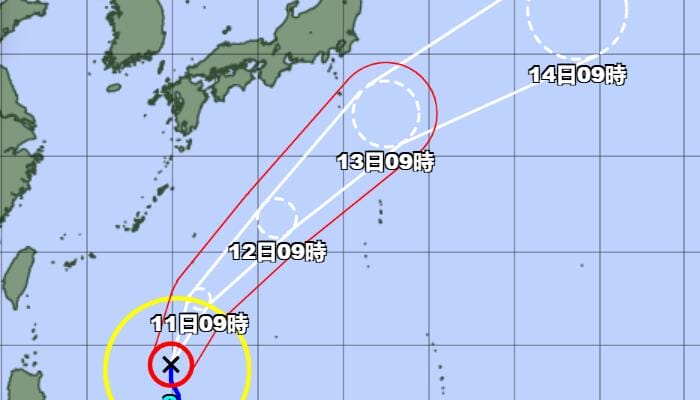 3号台风古超6月10日最新路径发展图：正逐渐北偏东方向移动