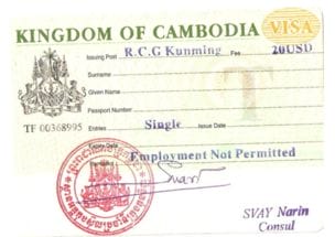 柬埔寨电子签证流程,柬埔寨电子签费用
