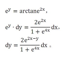求e的y次方等于axtane的2x次方的微分 
