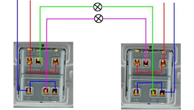 两控两灯开关如何接线 3个孔如何接线