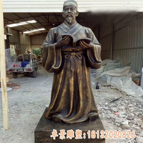 药圣李时珍铜雕 潍坊李时珍锻铜雕塑制作厂家