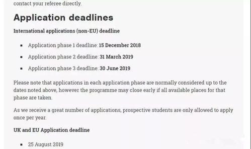 2019年申请季 英国各大学硕士申请截止日期汇总
