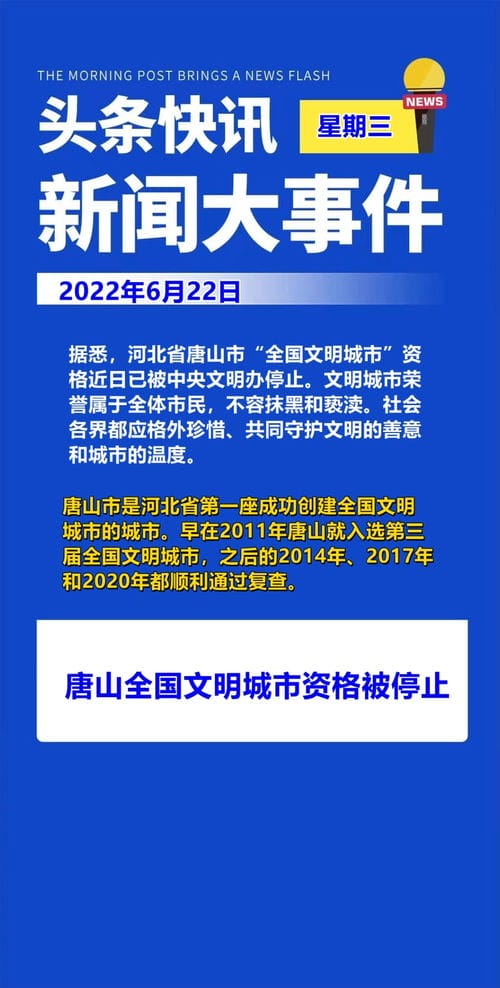 唐山全国文明城市资格被停止 新闻 热点 最新消息 