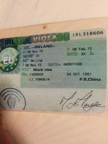 爱尔兰的签证是这样吗 