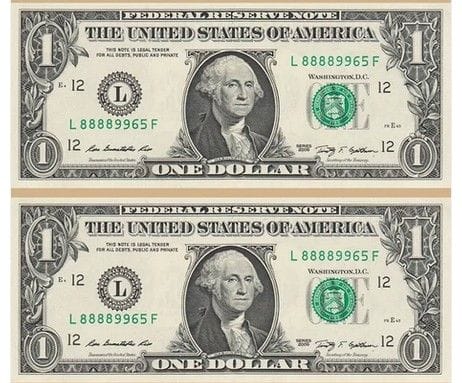 1美元纸币 一美元 1美金 外国钱币 