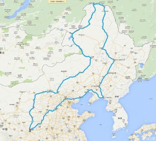 2015年9月内蒙古东三省自驾游线路图解 西安至漠河