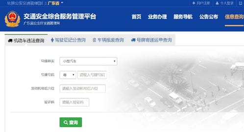 广州车辆交通违章查询系统入口 