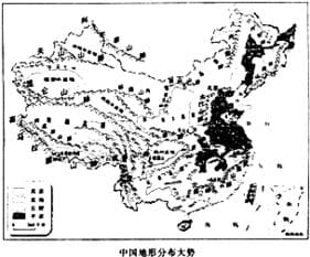 读 中国地形分布大势图 完成下列各题 1 在图中所示的山脉中,分别列举一个我国以下几种走向的山脉 