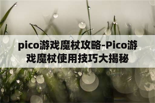 pico游戏魔杖攻略-Pico游戏魔杖使用技巧大揭秘