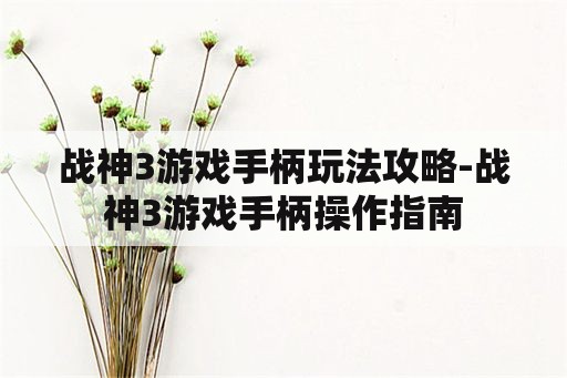 战神3游戏手柄玩法攻略-战神3游戏手柄操作指南