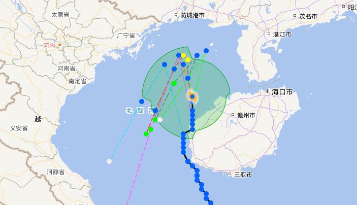 三亚台风路径实时发布系统消息 台风黄色预警变更蓝色
