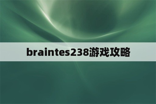 braintes238游戏攻略