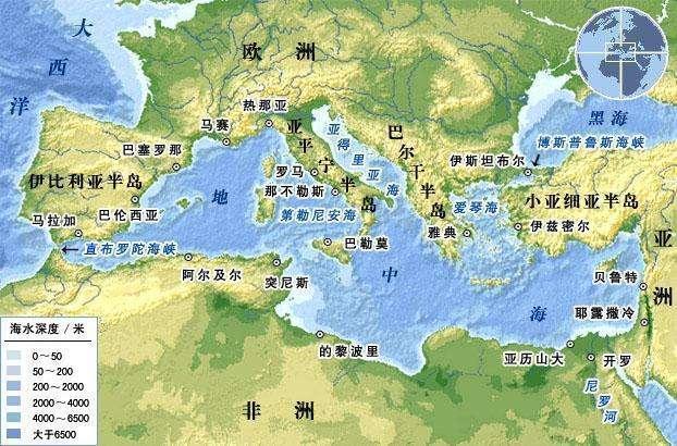 地中海在哪里世界地图（地中海地区的四大岛屿介绍）